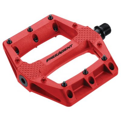 Free Agent Double Agent pedals in red